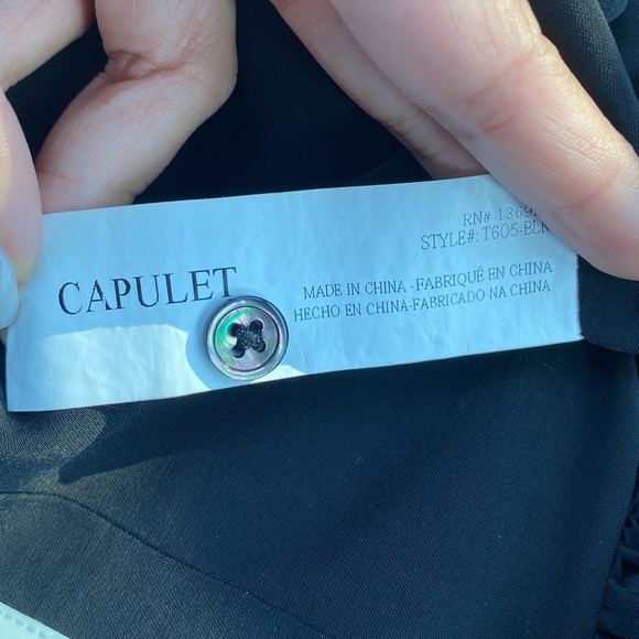 Capulet Florence Black Ruched Cropped Blouse - Picture 4 of 7